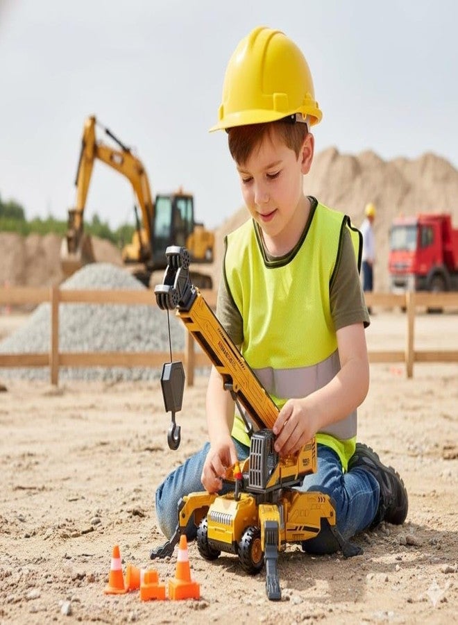 Meghasky Construction Crane Robot Transformer Toy, Yellow and Black, Friction Powered with 360 Degree Rotating Arm, Working Hook and Cable, Retractable Stabilizer Legs, Rolling Wheels, Durable Plastic - Image 4